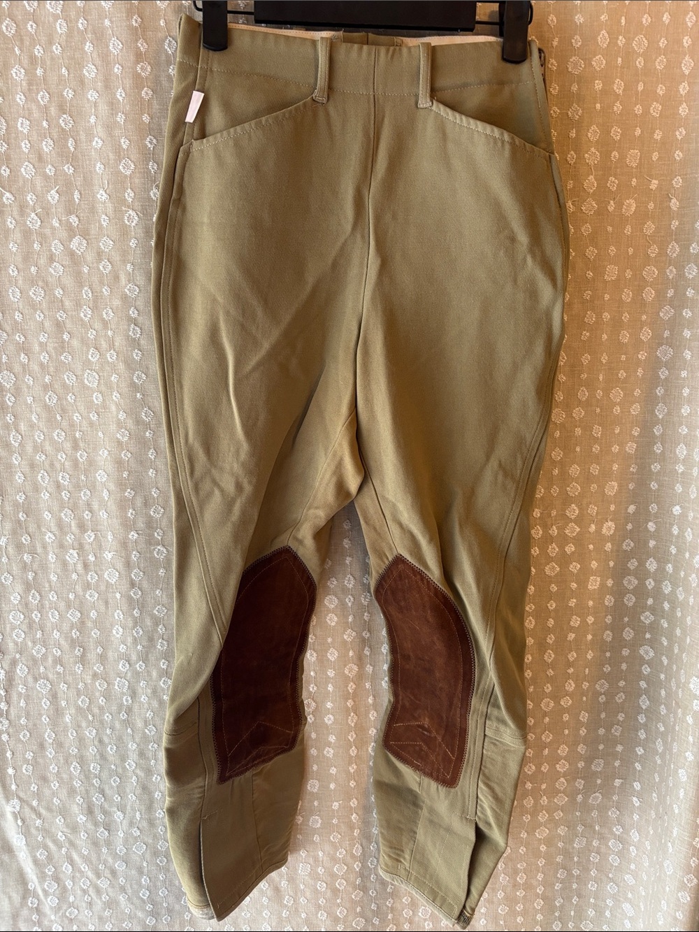 The Tailored Sportsman Olive Riding Breeches with Brown Knee Patches - Women's